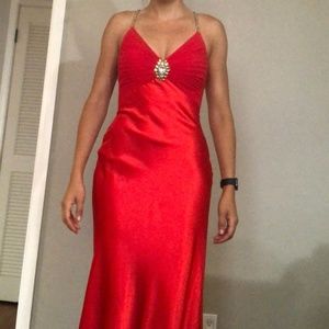 Cache red prom dress